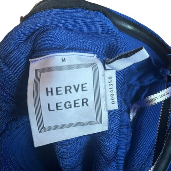 Herve Leger Nazik bodycon bandage dress bright blue - Picture 3 of 4